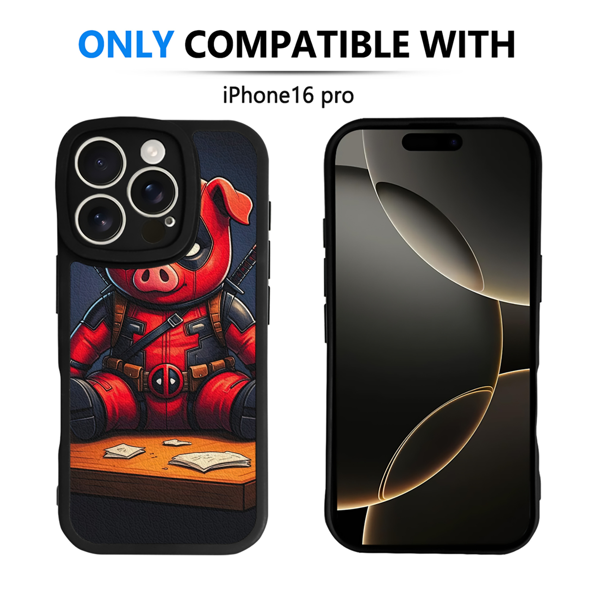 （画像用） Deadpool デッドプール 【iPhone 16シリーズ対応】シリコンスマホケース（レザー調） 材質：シリコン